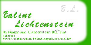 balint lichtenstein business card